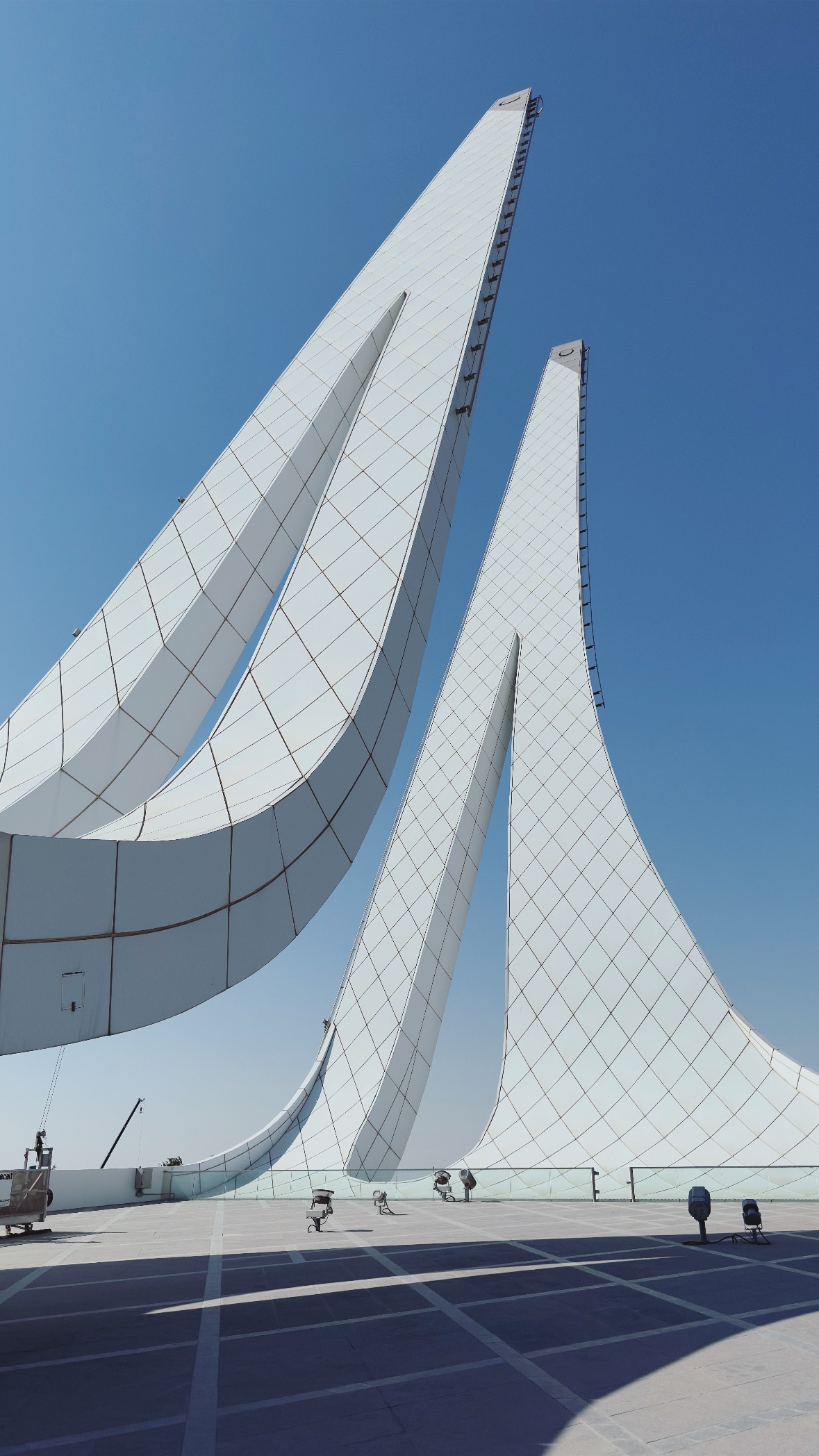 Lines rising into the sky. Education City Mosque.