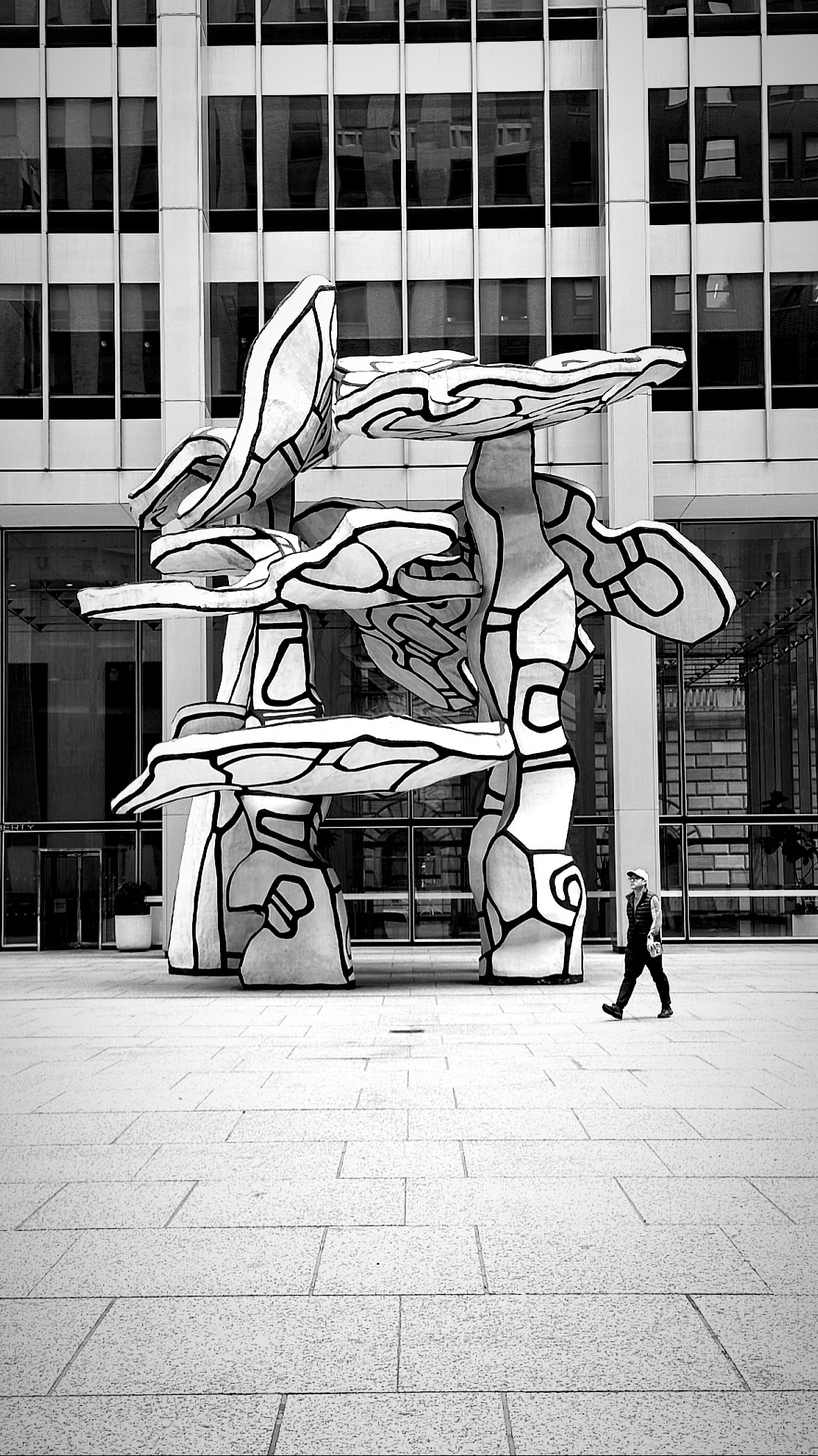 Sculpture against the office grid. Midtown and Lower Manhattan.