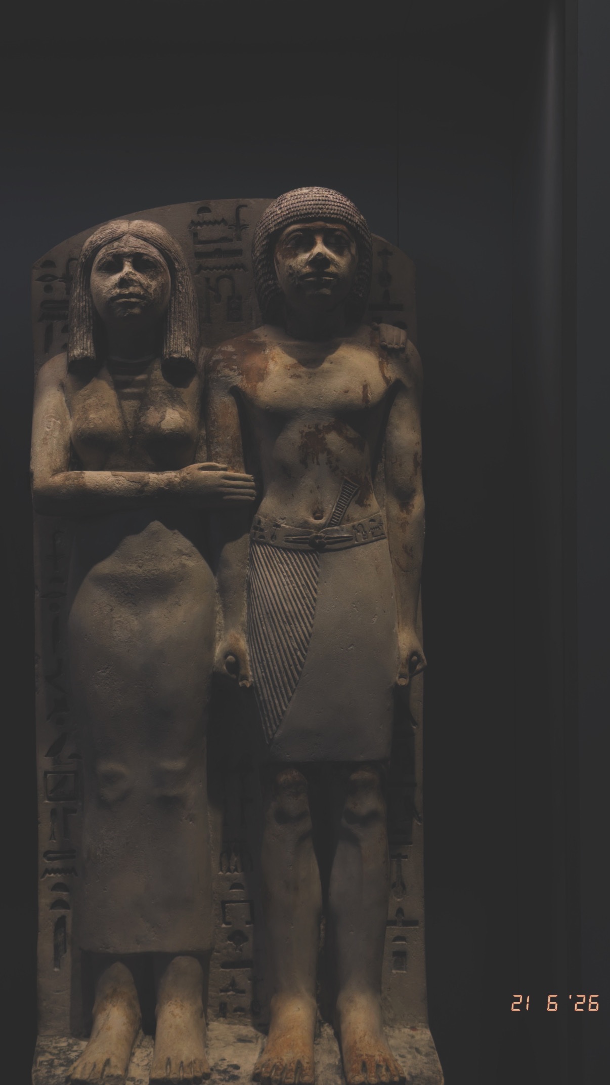 Figures side by side. Grand Egyptian Museum.