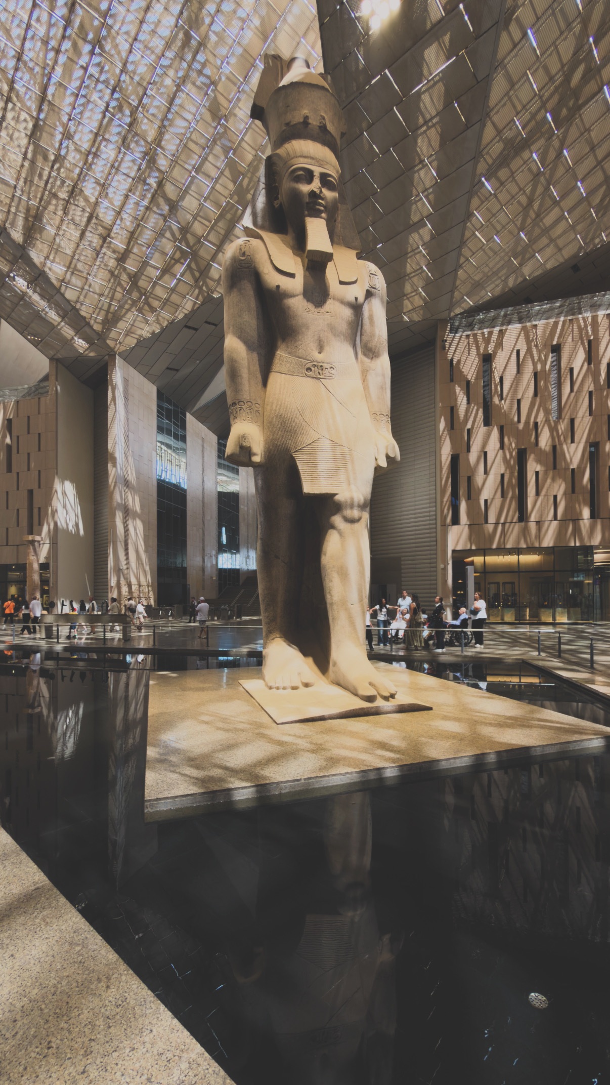 Sculpture in the entrance hall. Grand Egyptian Museum.