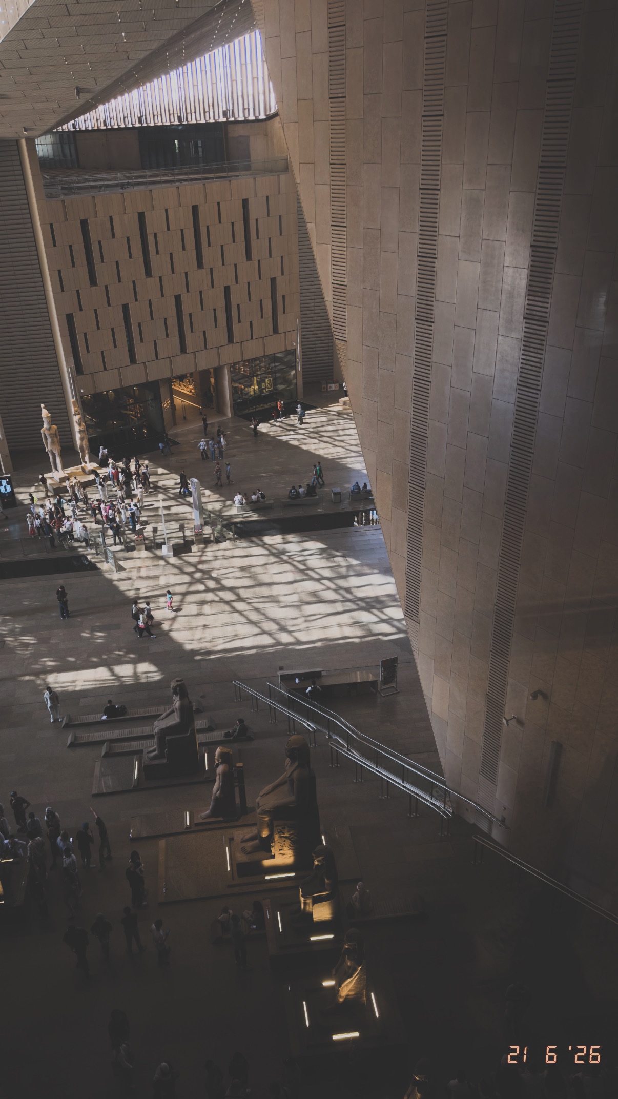 Patterns of sunlight. Grand Egyptian Museum.