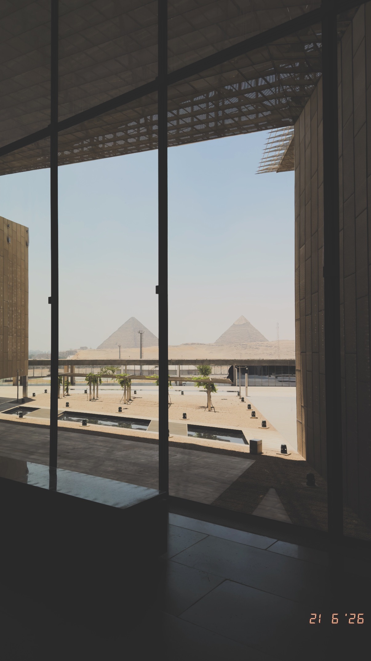 Framing the pyramids. Grand Egyptian Museum.
