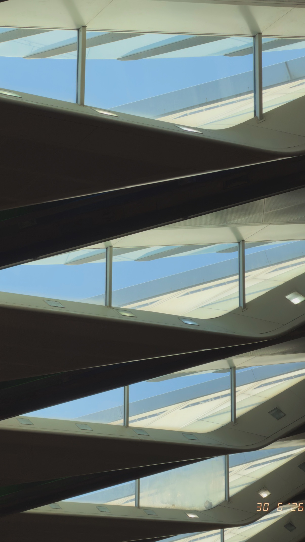 Light between the roof blades. Bibliotheca Alexandrina.
