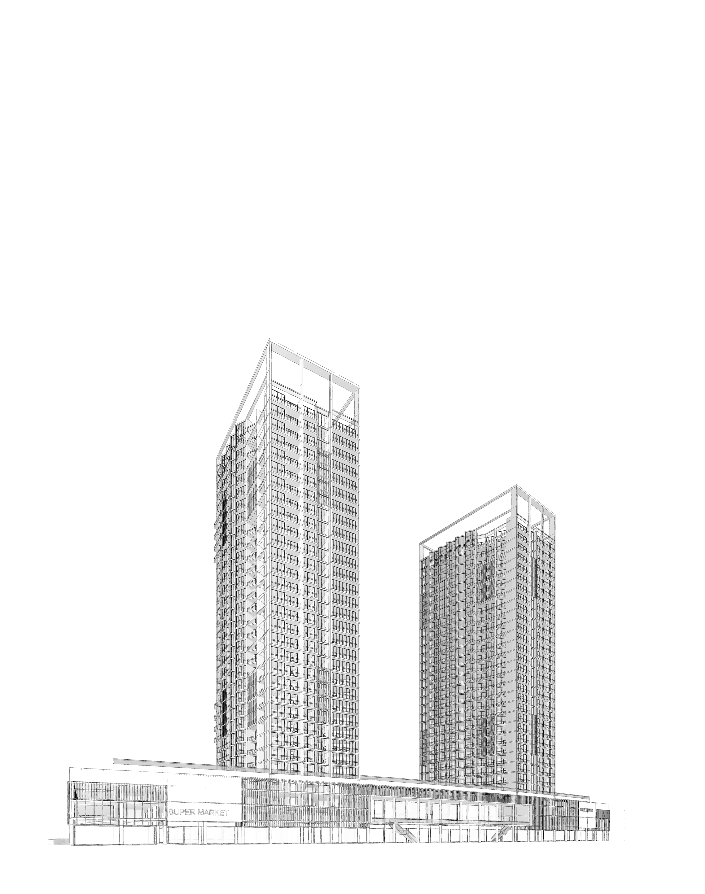 Early Privé tower design model
