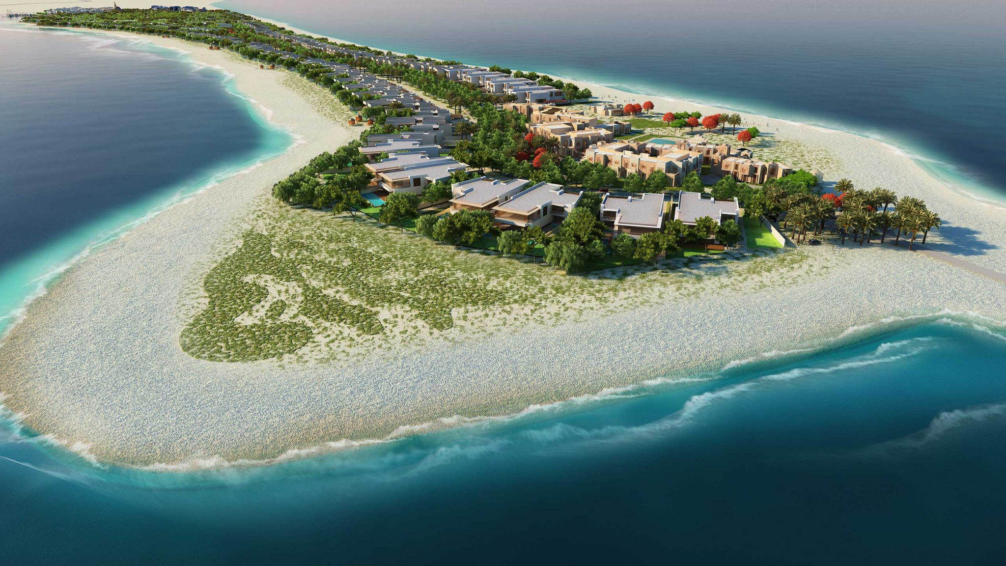 Hidd Al Saadiyat — Colour aerial design visualisation / NAGA Architects