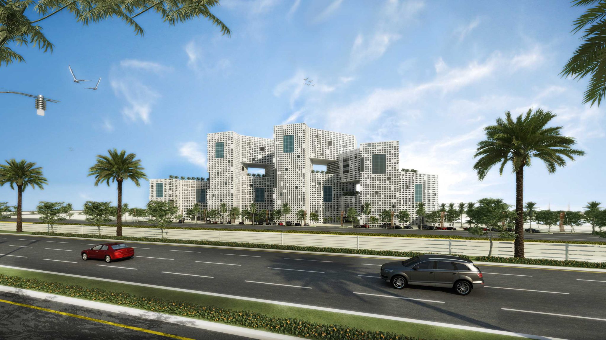 Sawari Mixed-use Towers exterior design visualisation