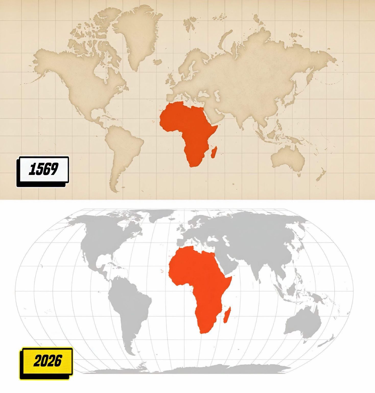 Contrasting map projections accompanying the original post