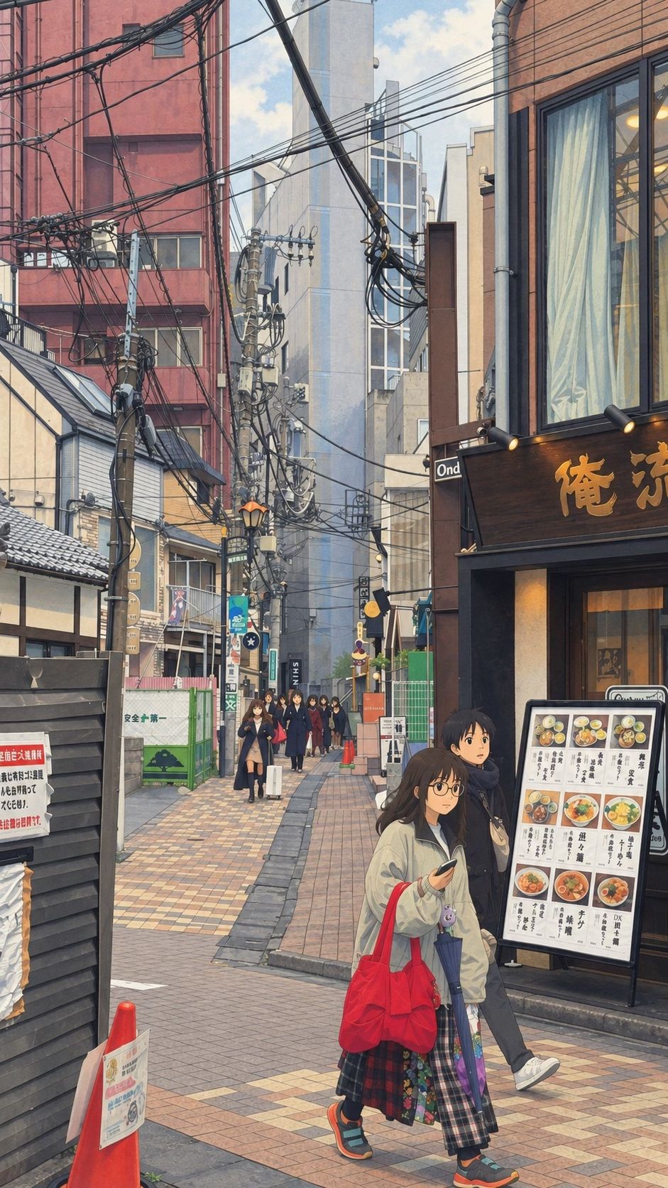 Small frontages and everyday life along a city street